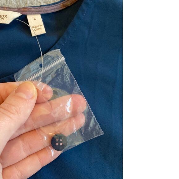 NWT Soft Surroundings Top Large Boxy Oversized Stretch Blue Career Modern Blouse - Picture 5 of 12